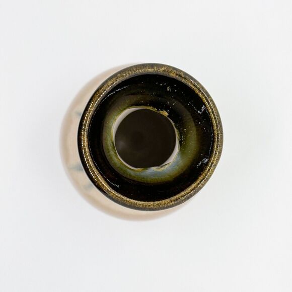 Handmade Vase Pottery Drip Glaze Crackle Natural Small Bud Art Studio Ocean - Picture 5 of 8